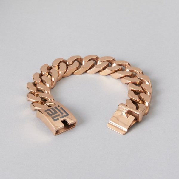 Rose gold curb chain bracelet by ZLCOPENHAGEN. The Ultimate Summer Statement Piece