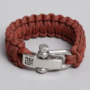 REDDISH MIX BLACK PARACORD SILVER LOCK