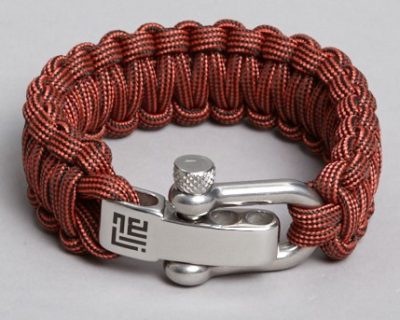 REDDISH MIX BLACK PARACORD SILVER LOCK