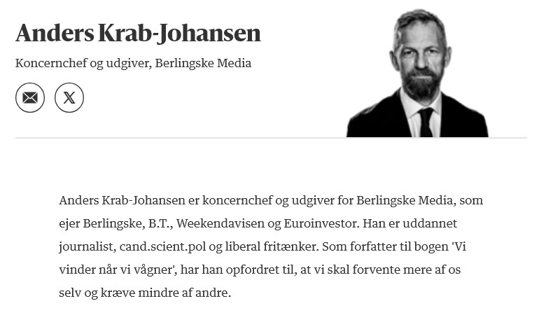Anders Krab-Johansen, CEO of Berlingske Media, advocates self-reliance and personal growth in his book "Vi vinder når vi vågner".