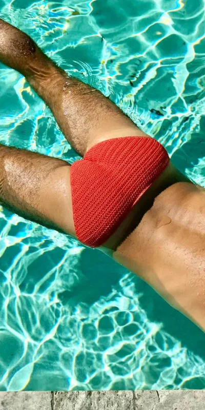 Solid-colour crochet speedo swimwear for men by ZLCOPENHAGEN – handcrafted and custom-fit